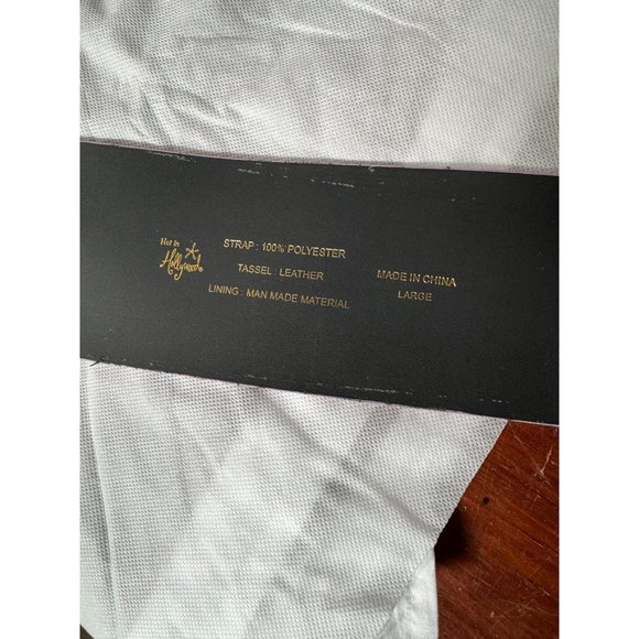 Hot on Hollywood Leather Laced Belt with Elastic Inserts  L Purple - Picture 16 of 16